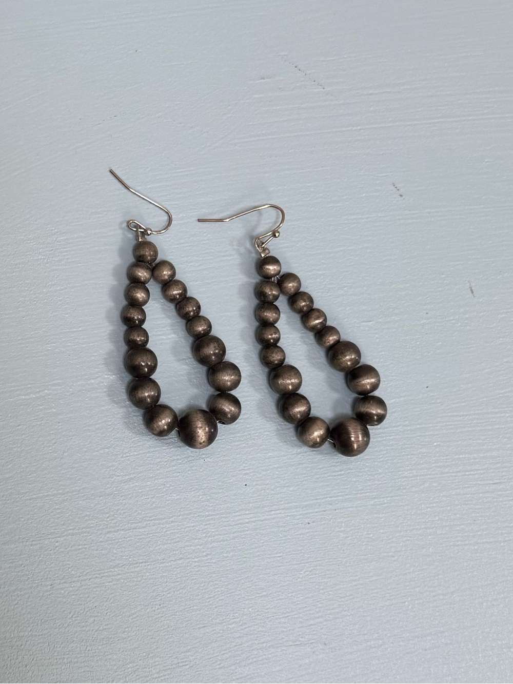 Faux Silver Teardrop Dangle Earrings